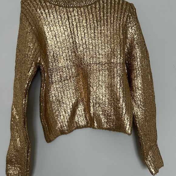 Gold Metallic Shimmering Texture and Fitted Silhouette(new without tags) - Picture 4 of 14